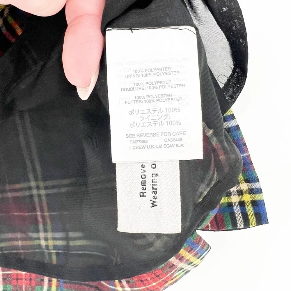 J. Crew Edie Tartan Plaid Ruffle Preppy Blouse 00
